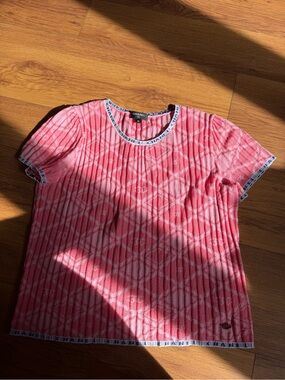 Chanel Pink Short-Sleeve Logo Knit Top